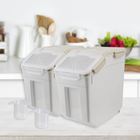 Qiveno contenedor libre de BPA, seguro para harina, arroz y granos.