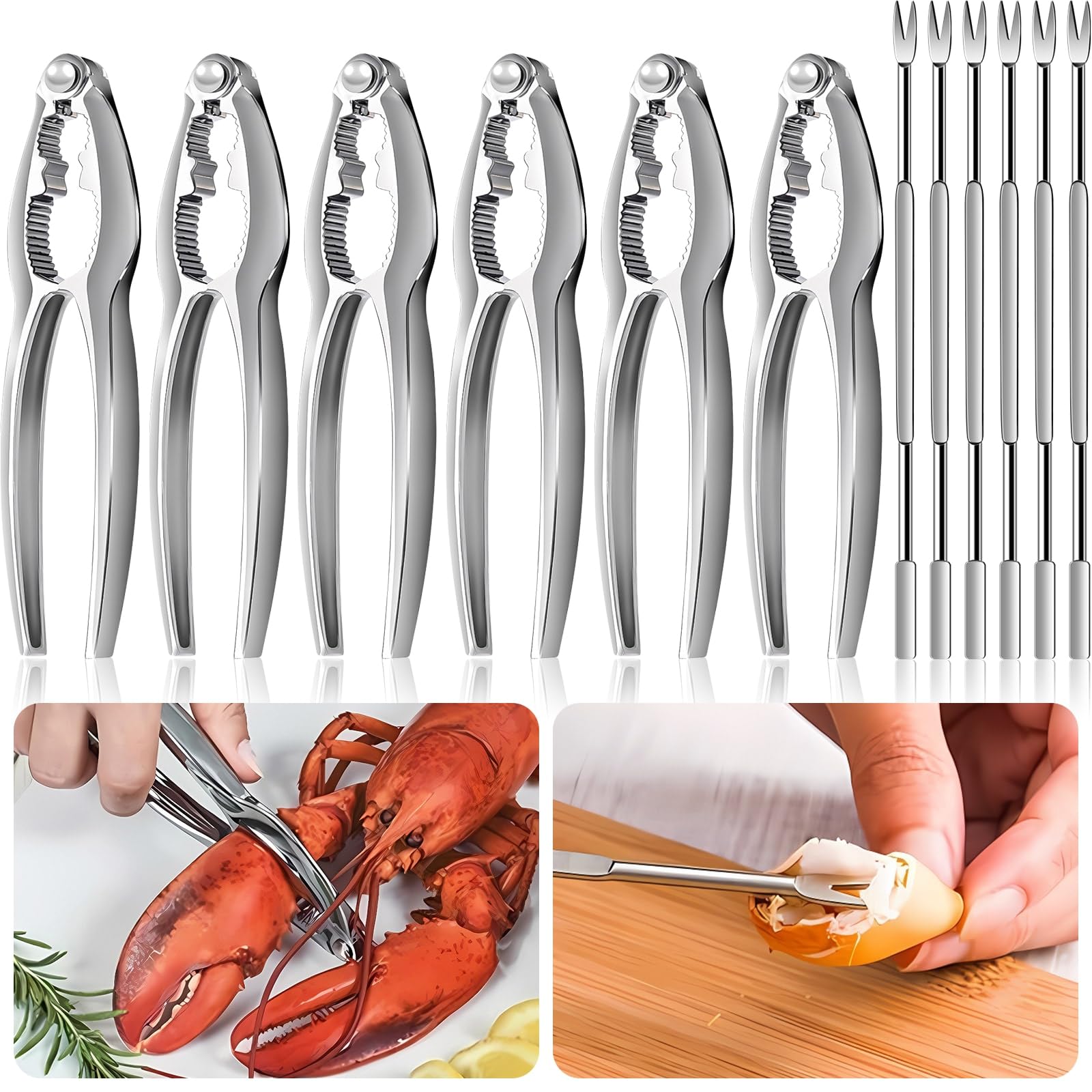 QiWeiFaCai abrecangrejos, set de 12 herramientas para mariscos, ideal para reuniones.
