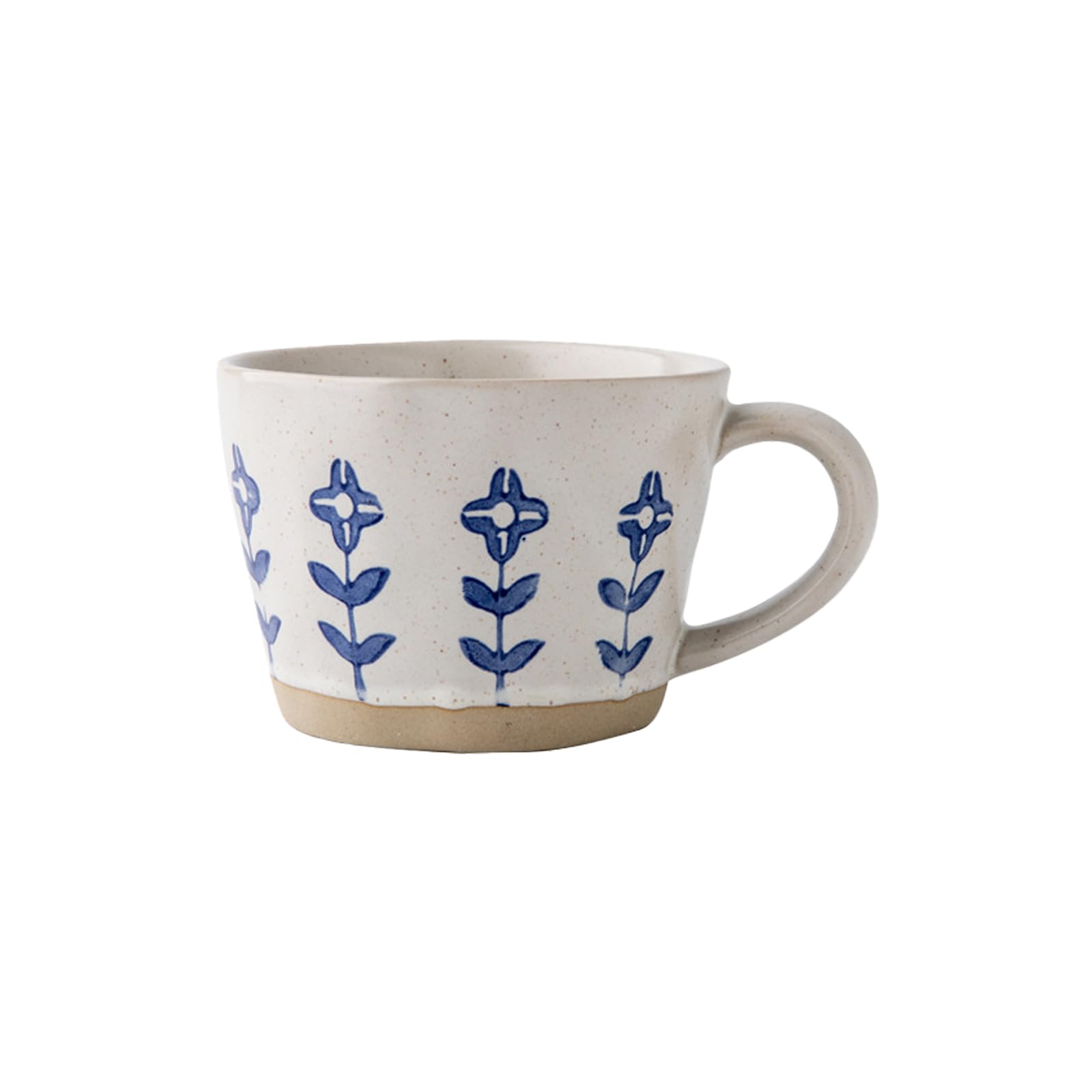 Taza cerámica QIXCOZTI Azul Floral, perfecta para café diario.