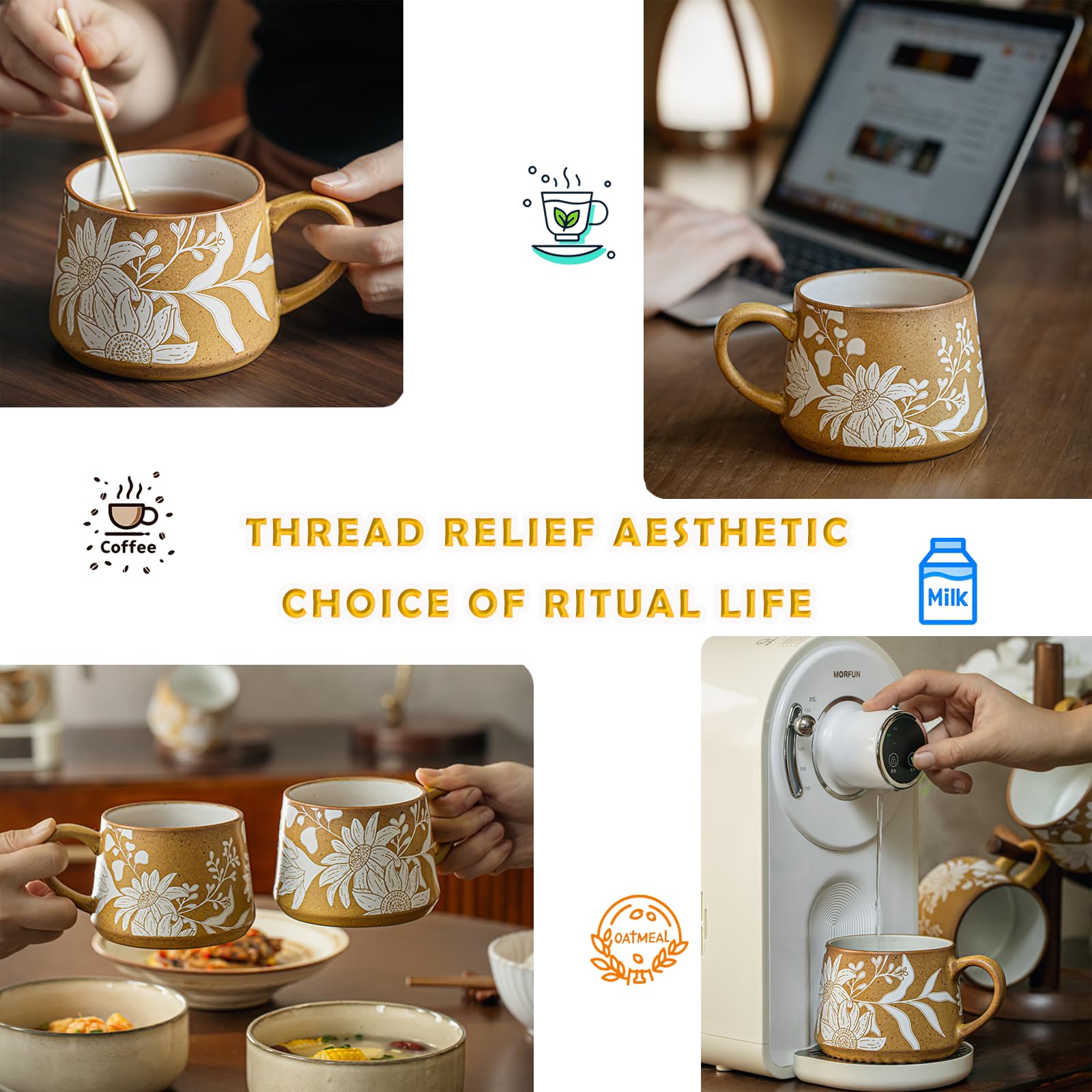 Taza QIXCOZTI para casa u oficina, añade elegancia a la mesa.