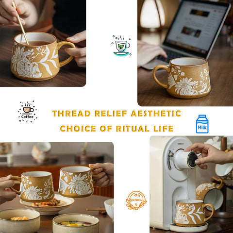 Taza QIXCOZTI para casa u oficina, añade elegancia a la mesa.