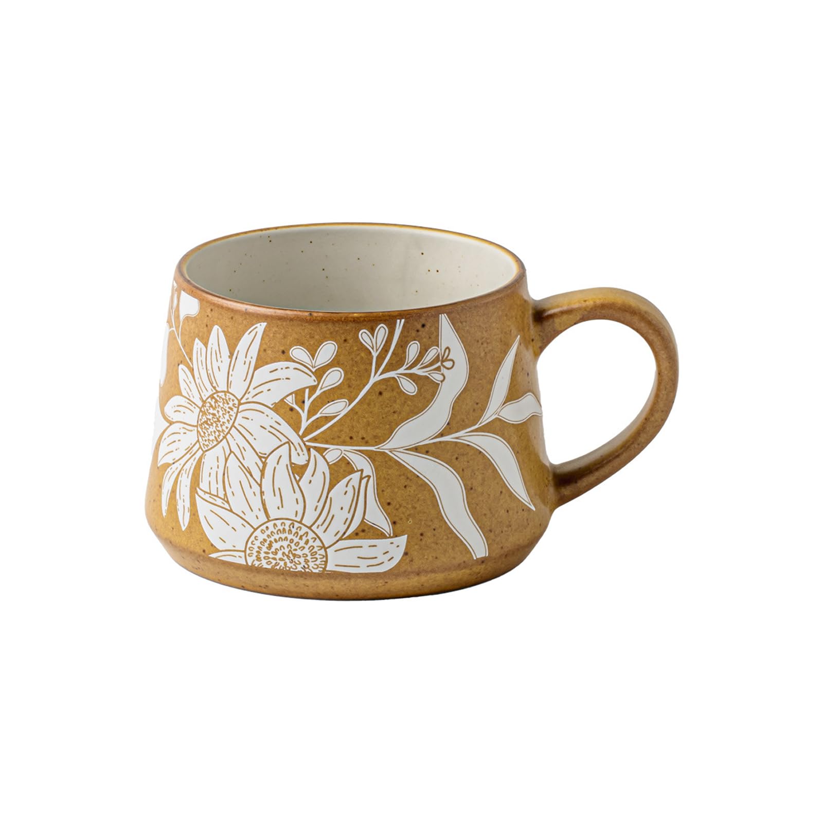 Taza QIXCOZTI Flor de la Mañana con gradiente, ideal para café matutino.