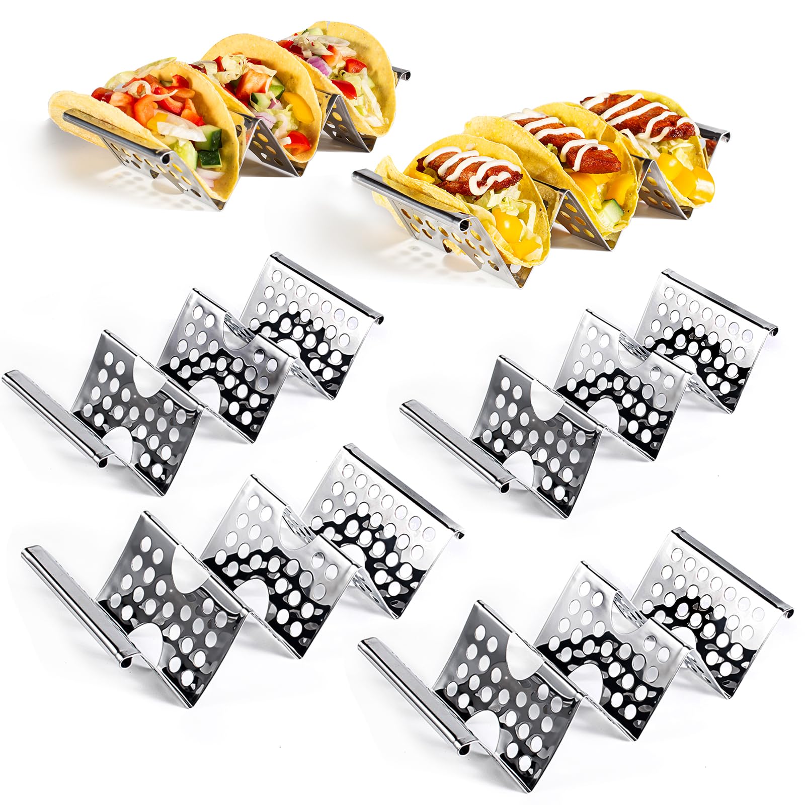 Portatacos Qkendy: conjunto de 6 para presentar tacos de forma ordenada.