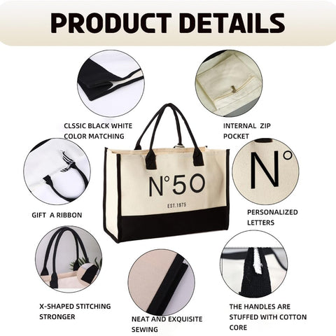 QLSKO bolso lona duradero con costuras reforzadas y larga vida.