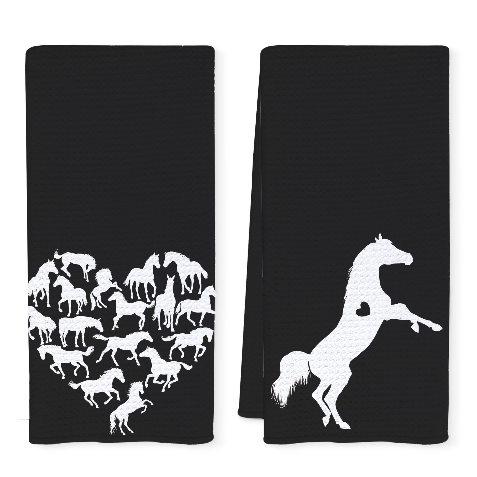 Toallas Qnhij con caballos de diseño abstracto, ideal para decorar la cocina y secar manos