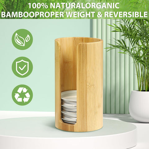 QOOMABA caja de bambú para tapas, diseño ecológico y duradero.