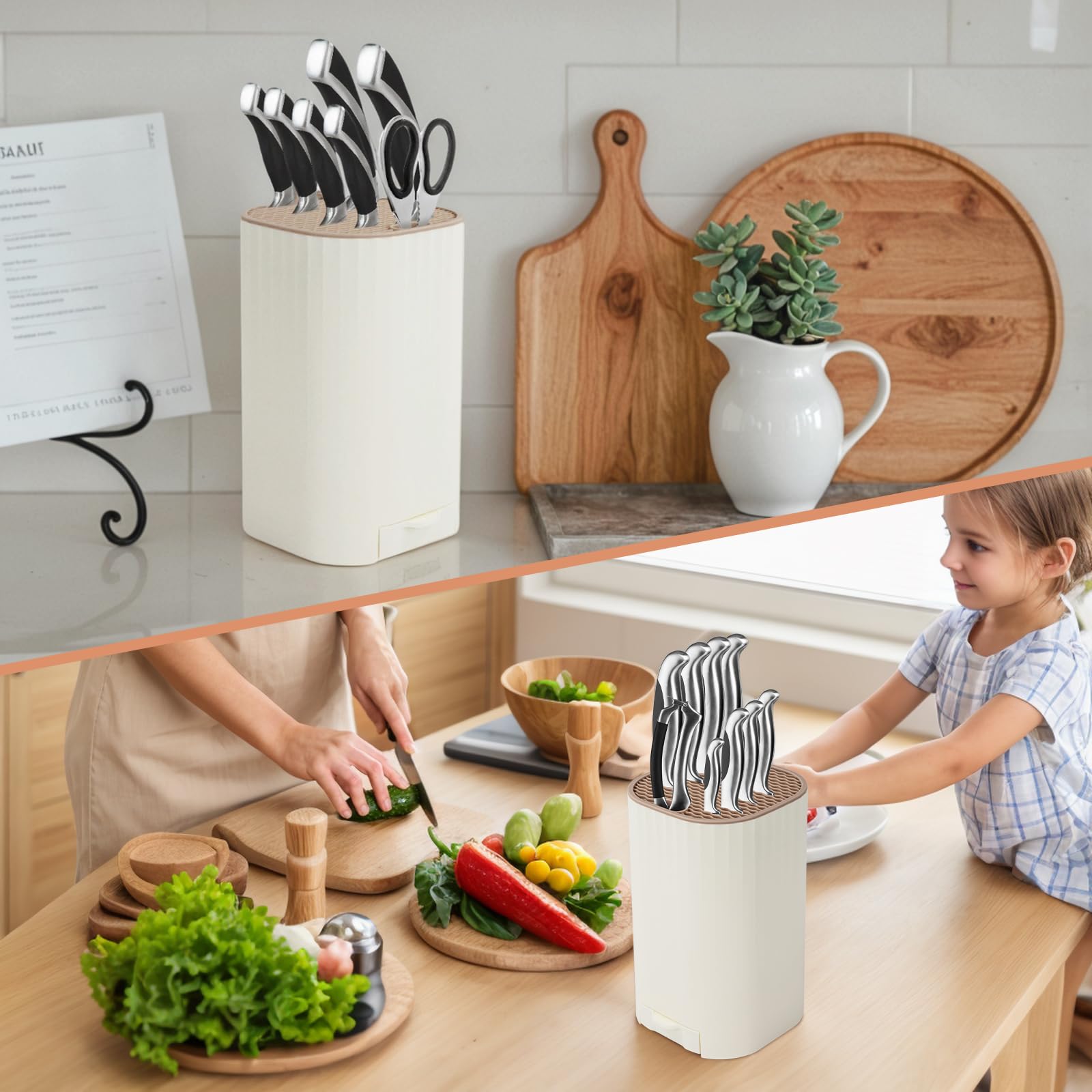Almacenamiento versátil de Qoosea mantiene la cocina ordenada.