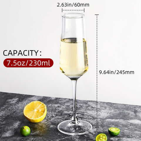 QOWOEO copa champagne con tallo largo, diseño elegante para bodas.