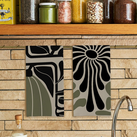 Qpenm Boho Floral: toallas-cocina-boho-floral-24x16, secado rápido para utensilios delicados.