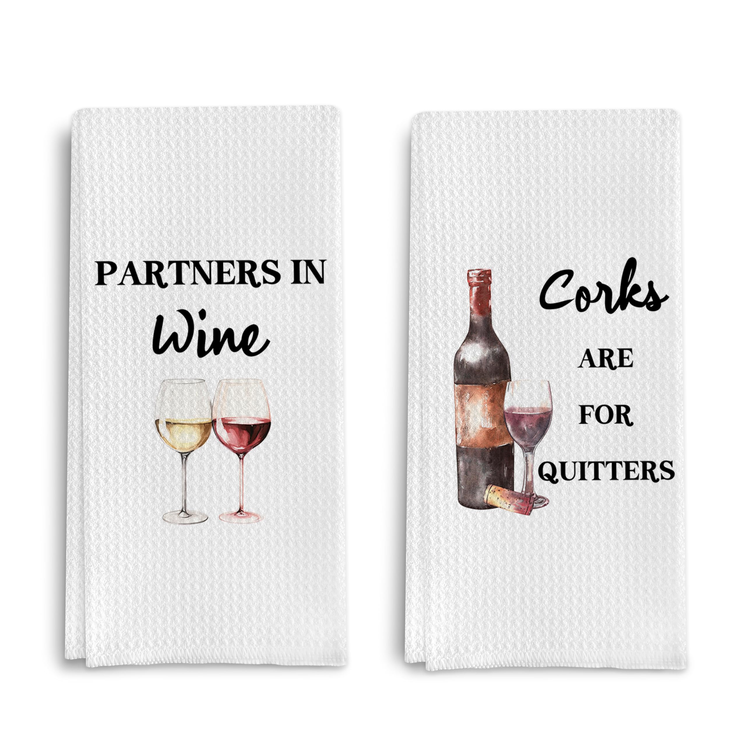 Qpenm toallas de cocina con temática de vino, ideales para uso diario.