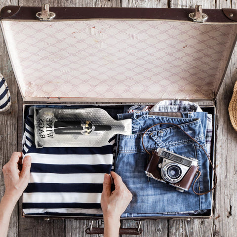 QPEY ideal para maleta de viaje con funda protectora para botellas