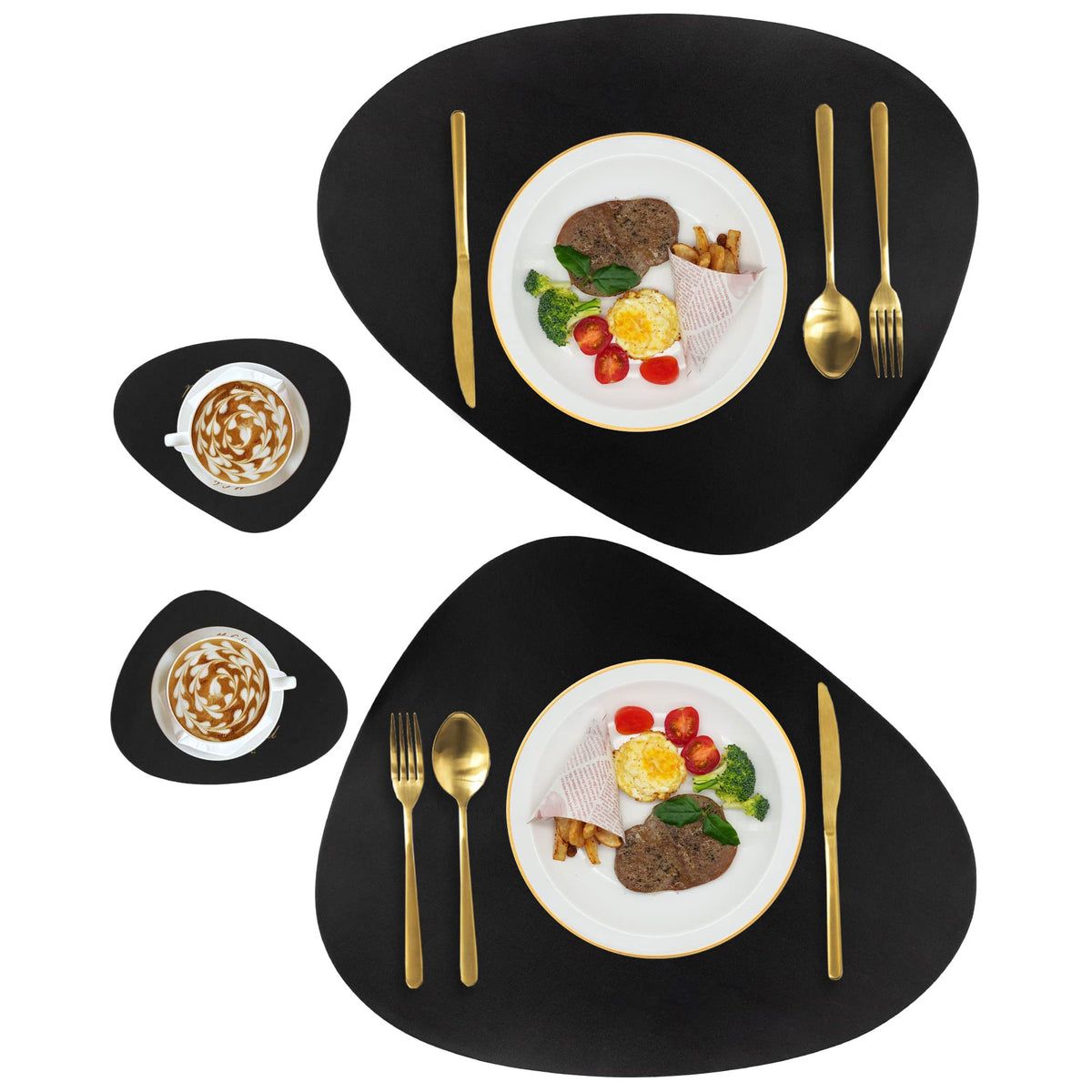 QPIX DIGITAL manteles negros ovalados ofrecen protección con estilo para la mesa