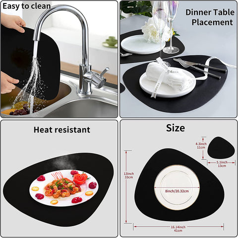 Manteles negros resistentes al calor para comidas sin preocupaciones