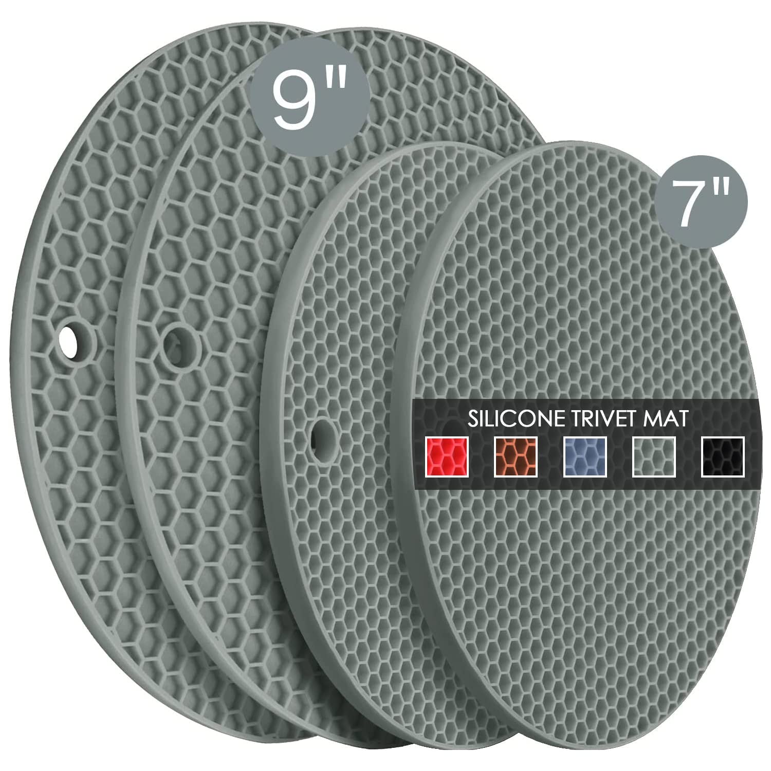Posaplatos de silicona QPIX DIGITAL de 7 pulgadas, cómodo para platos calientes.