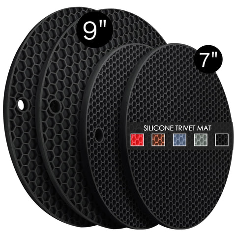 QPIX DIGITAL posavasos silicona 7-9 pulgadas protege superficies al colocar platos calientes.