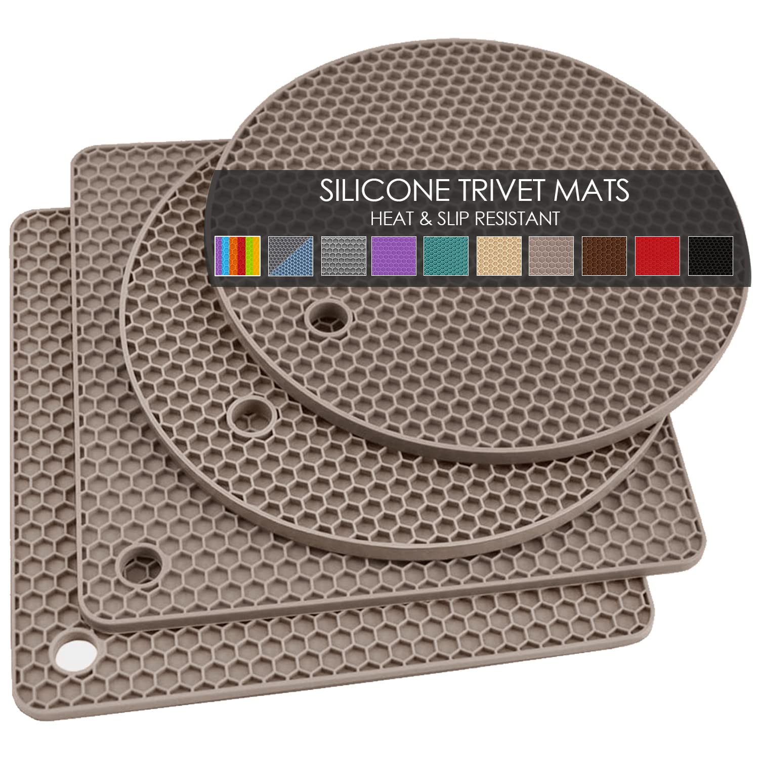 QPIX DIGITAL topes de silicona almendra 4 piezas protegen superficies del calor