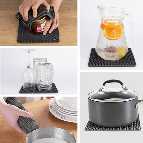 QPIX DIGITAL Trivet silicona resistente al calor soporta temperaturas elevadas sin deformarse.