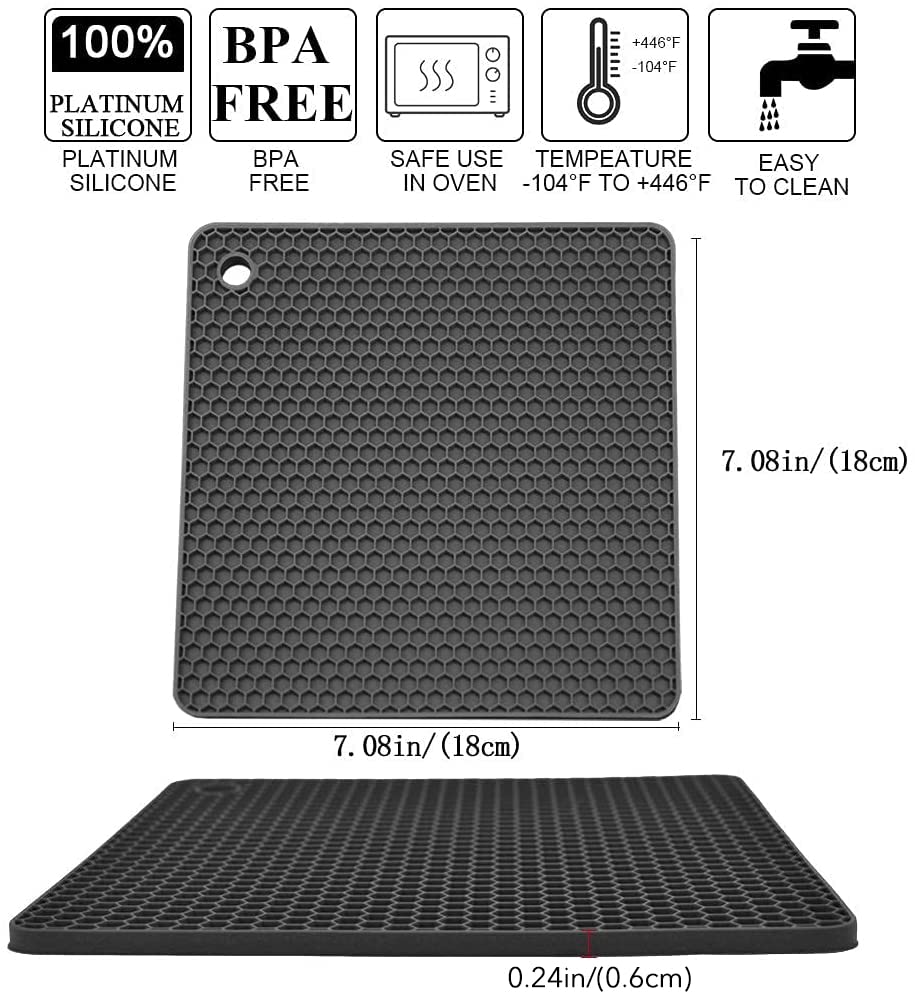 QPIX DIGITAL Trivet silicona uso múltiple: sirve como posavasos y soporte para utensilios.