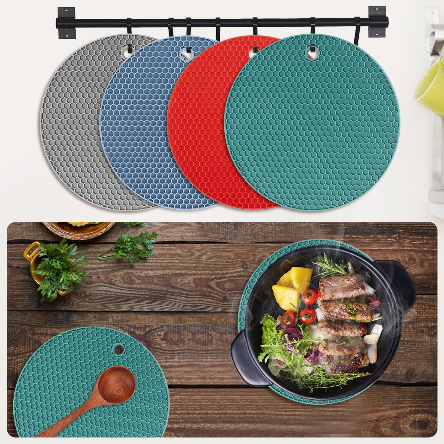 QPIX DIGITAL uso múltiple silicona verde oscuro, solución práctica para cocina.