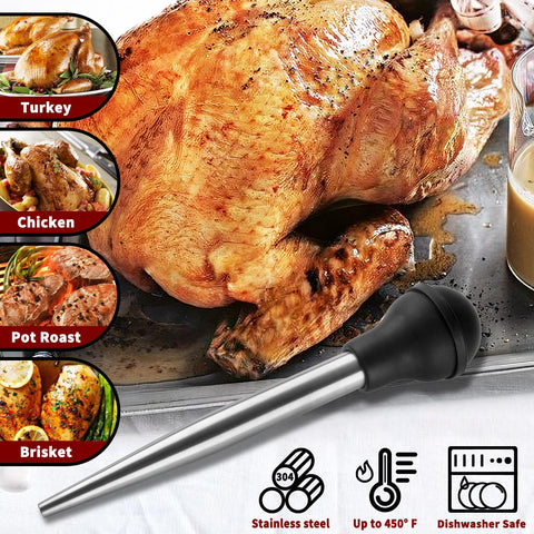 QPMR dos agujas de marinar para pavo en acero inoxidable