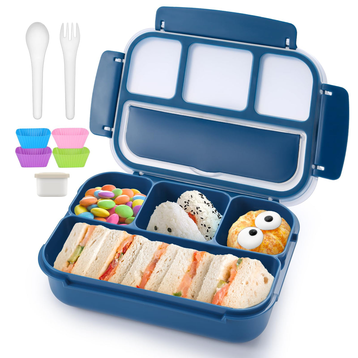 QQKO Bento: contenedor-1200ml para almuerzos diarios, ideal para oficina o escuela.