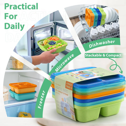 QQKO Bento apto microondas y lavavajillas para limpieza rápida