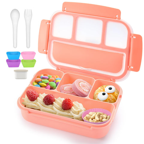 QQKO Bento Box: 4 compartimentos para mantener comidas equilibradas y frescas.