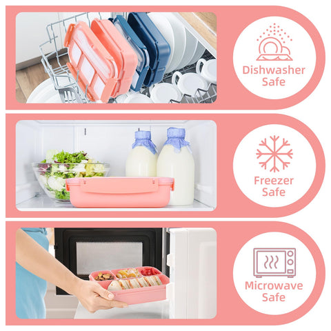 QQKO Bento Box apta para microondas en la base para comidas templadas.