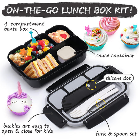 QQKO Bento Box contenedor de salsa para porciones y aderezos