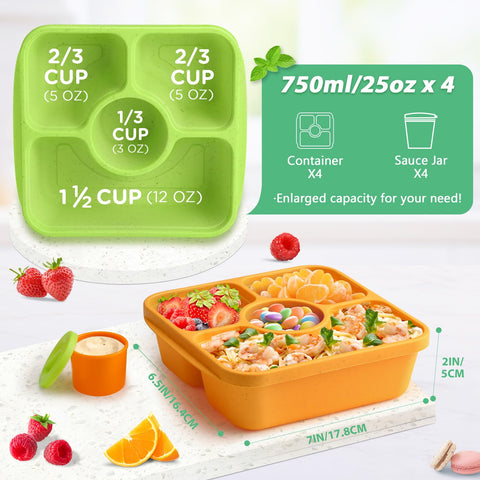 QQKO Bento compartimentos 3-1, facilita porciones balanceadas en cada comida