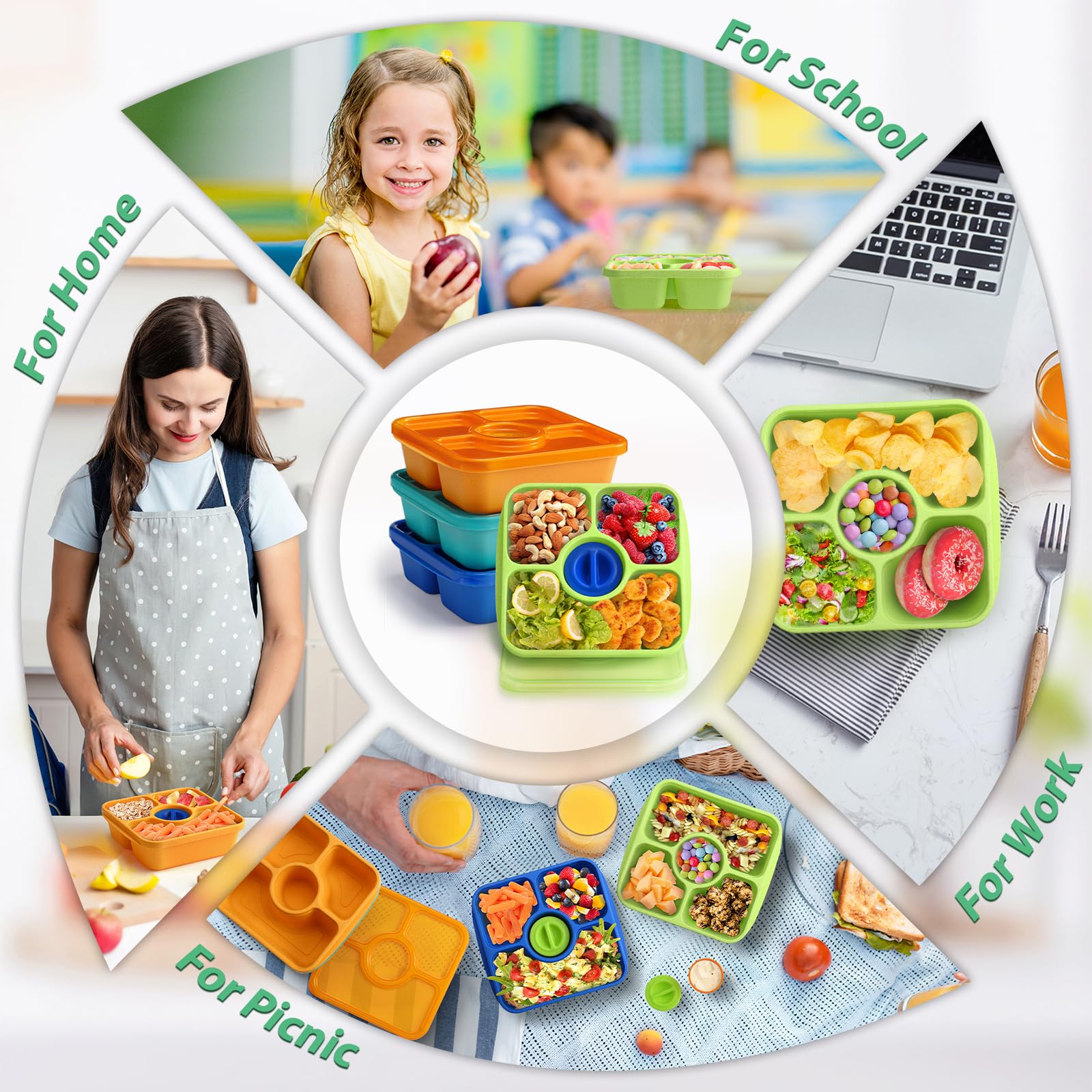 QQKO Bento diseños color-joya, añade estilo al almuerzo diario