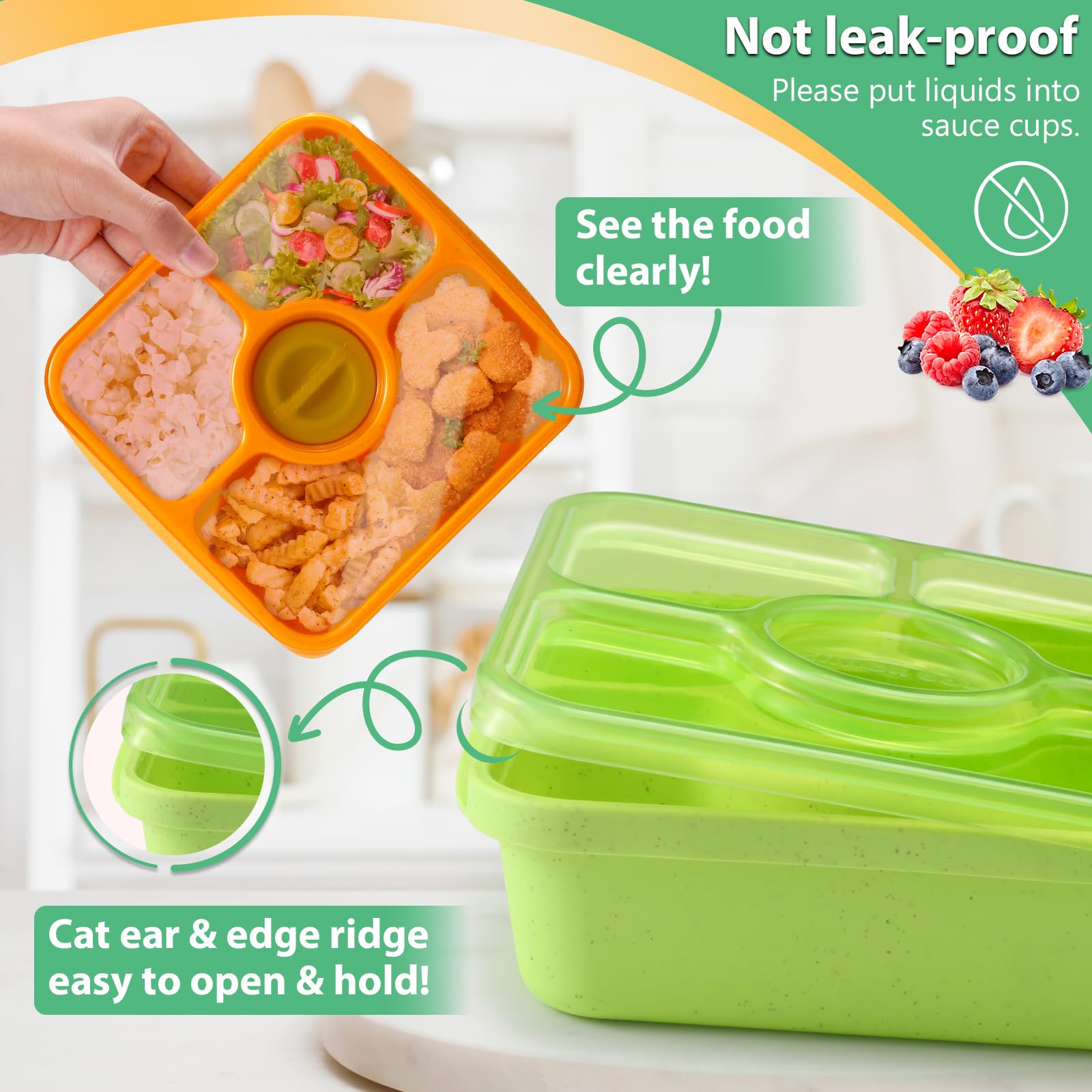 QQKO Bento materiales BPA-libre paja de trigo, seguro para niños