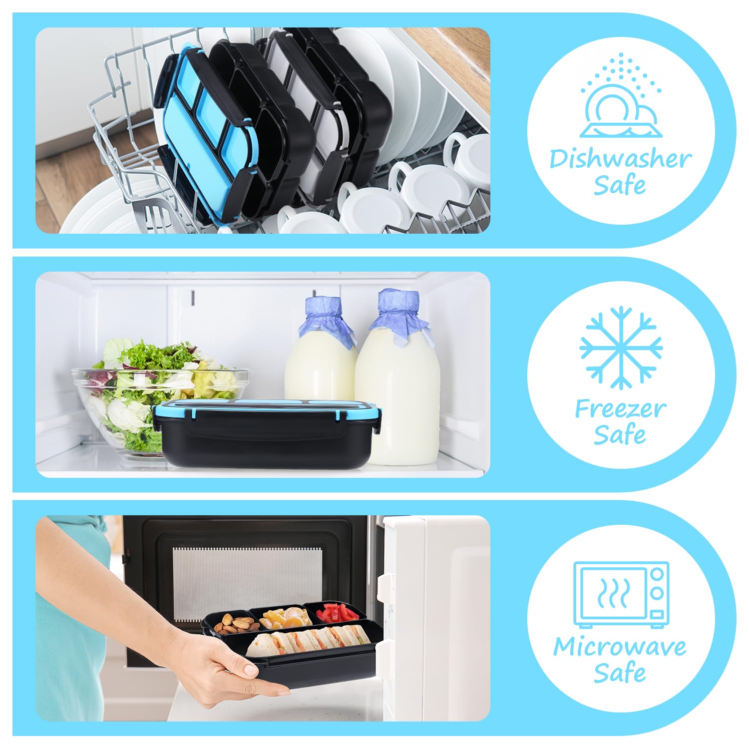 La QQKO Bento usa PP apto para alimentos, ligero y resistente para el uso escolar