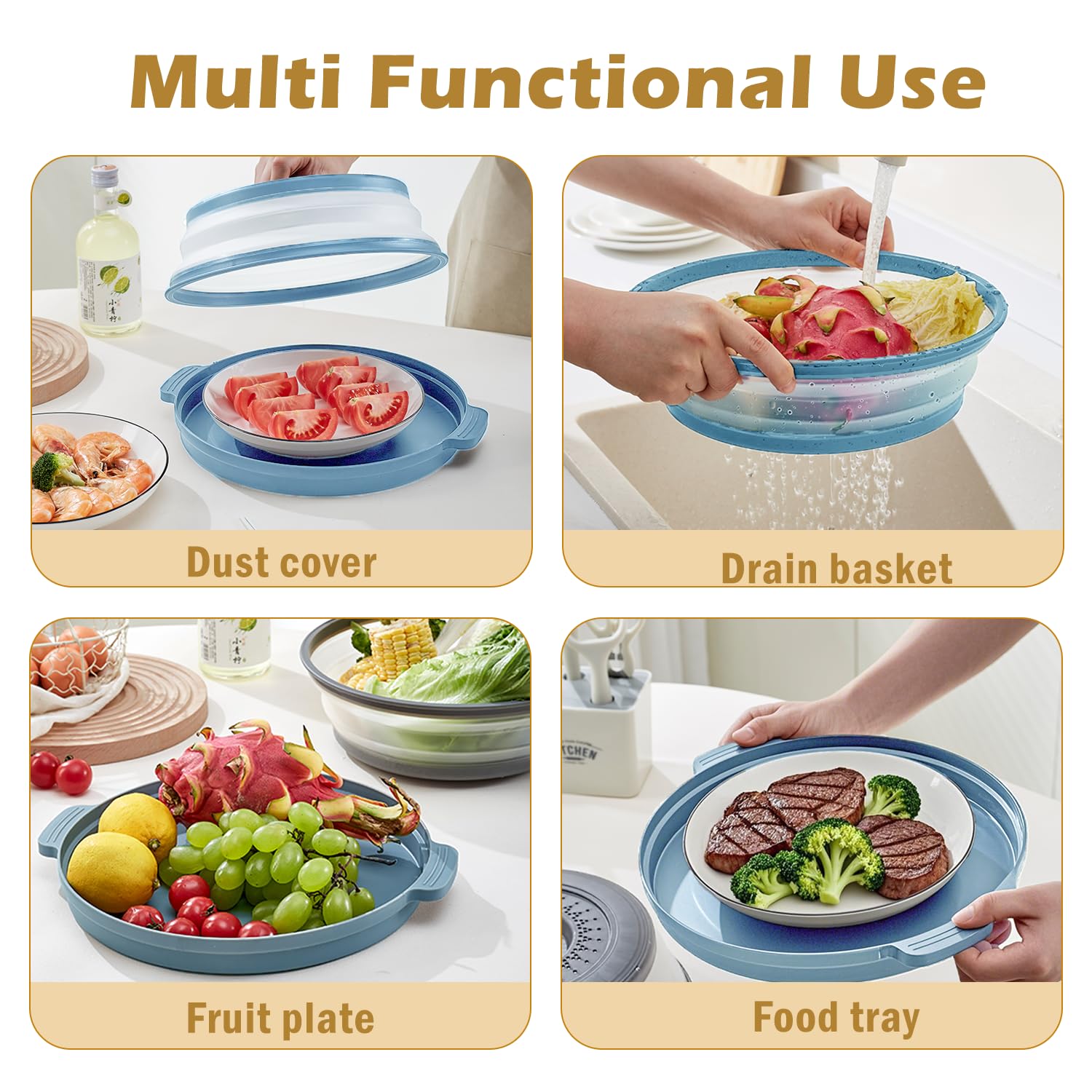 QQM Diseño multifuncional funciona como colador para frutas y verduras.