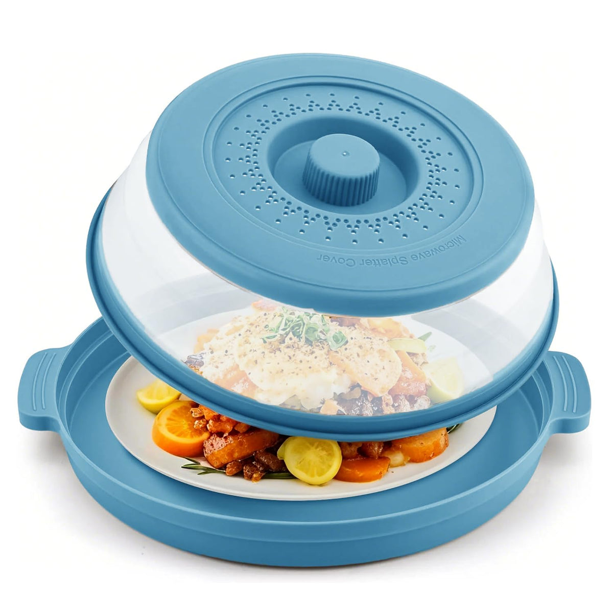 QQM Cubre microondas con tapa anti-escaldado para evitar salpicaduras.