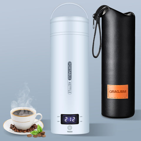 QRAGJBM hervidor portátil 450 ml, ideal para viajes y oficinas.