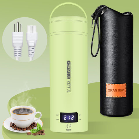 Tetera eléctrica de viaje QRAGJBM 450 ml para bebidas sin fugas