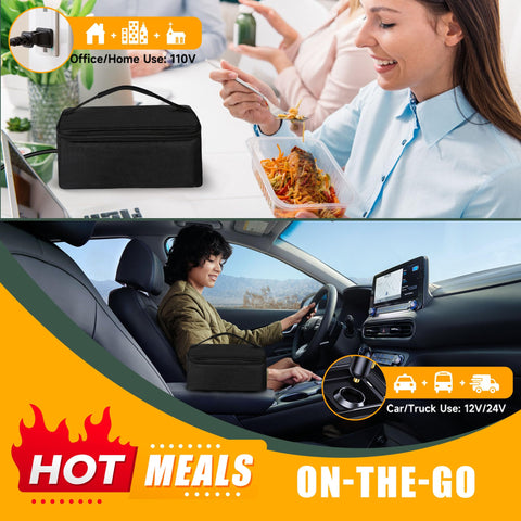 Qrastlu lunch box para coche y trabajo, listo para comer sin esperar