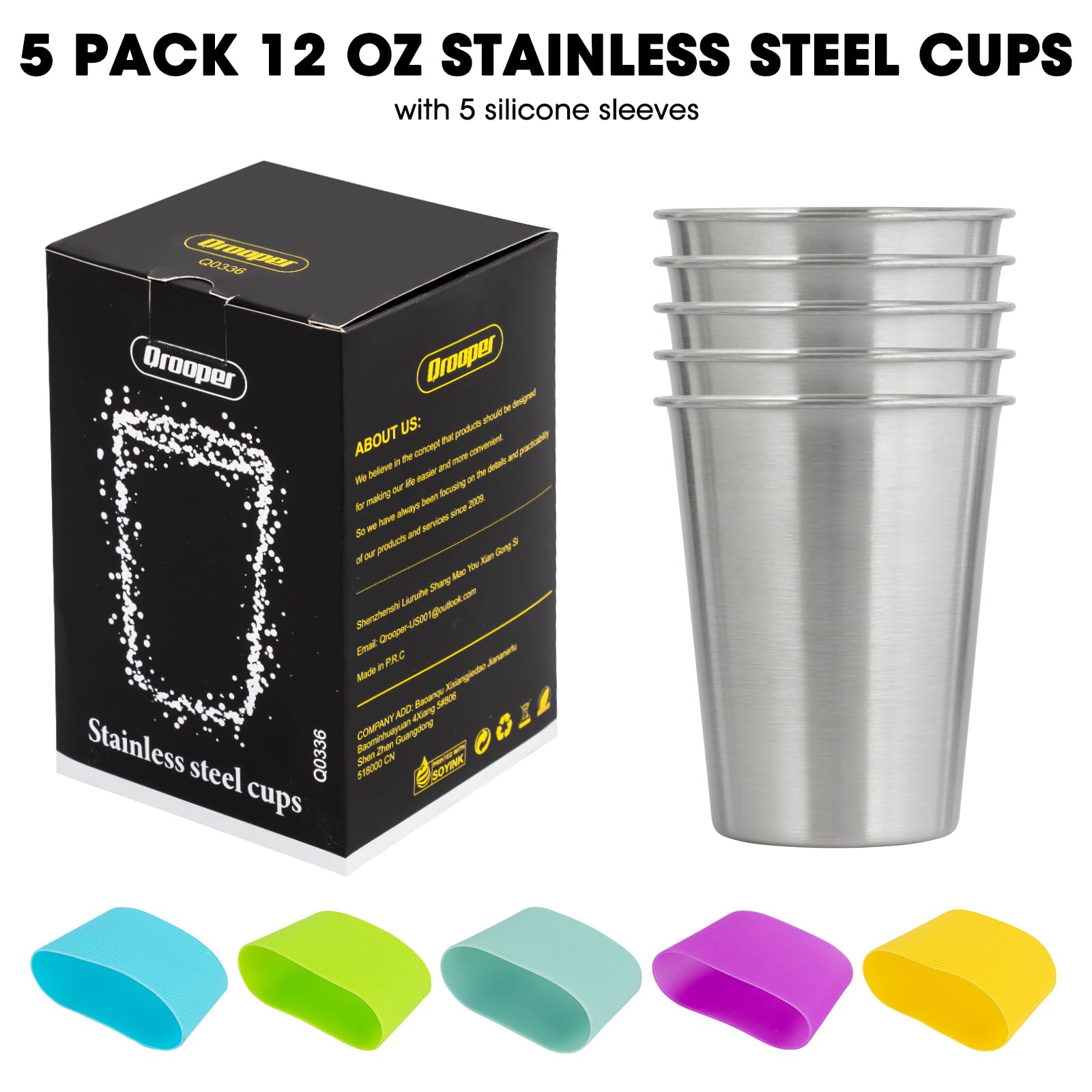 Vaso Qrooper duradero para actividades al aire libre como picnic o camping.