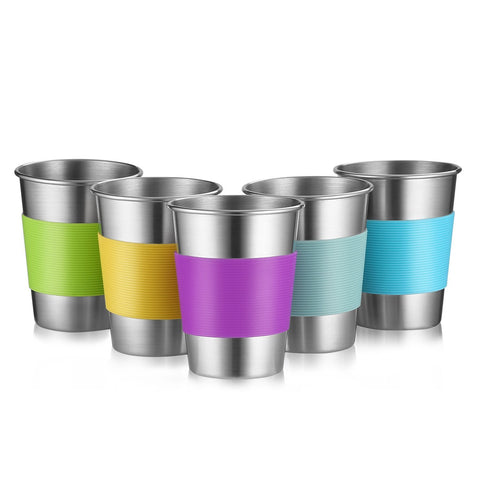 Vaso Qrooper de acero inoxidable 12 onzas para uso diario en casa, resistente y ligero.