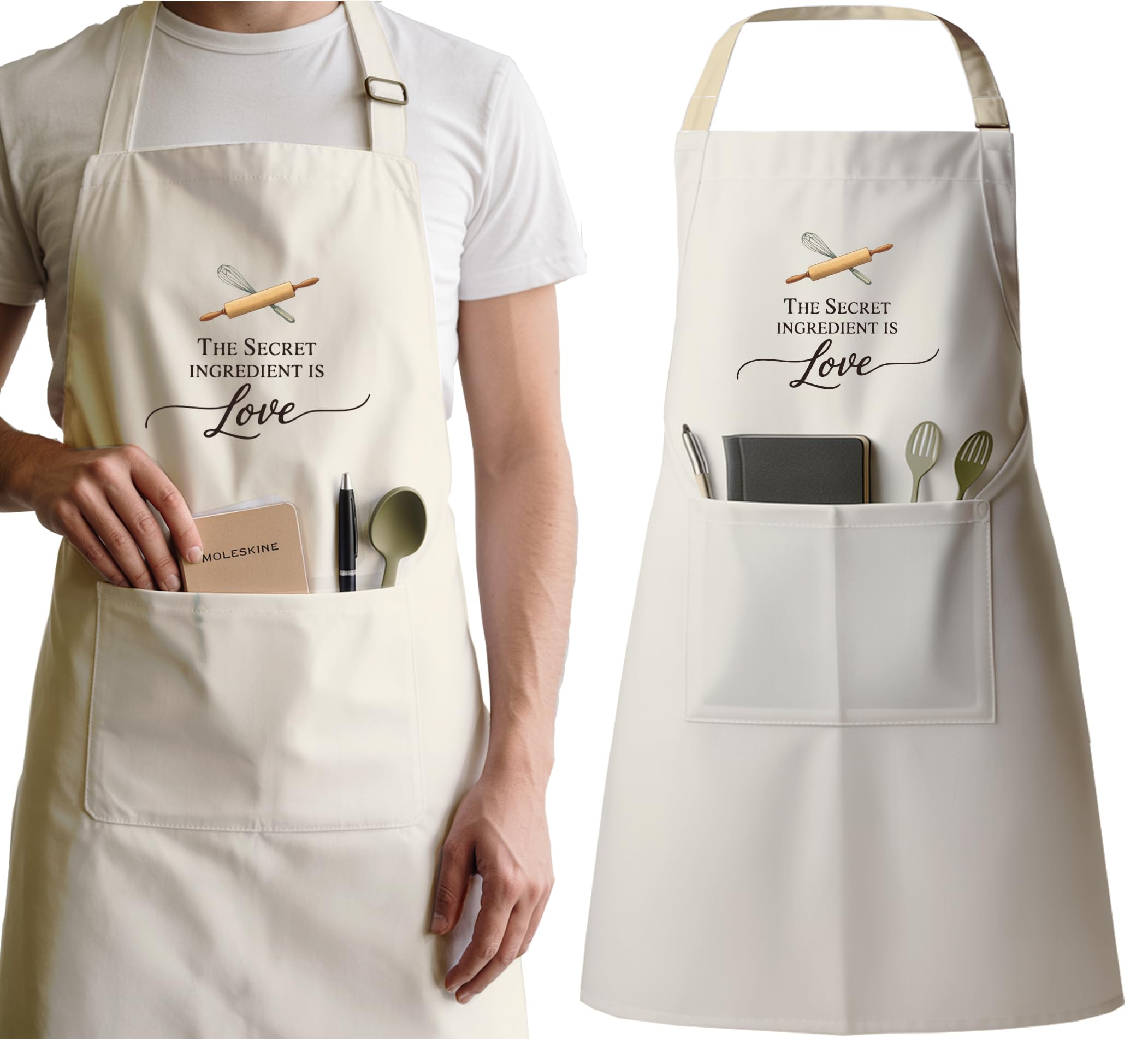 Delantal QSLEUNG lavable a máquina, mantenimiento sencillo para cocinas ocupadas.