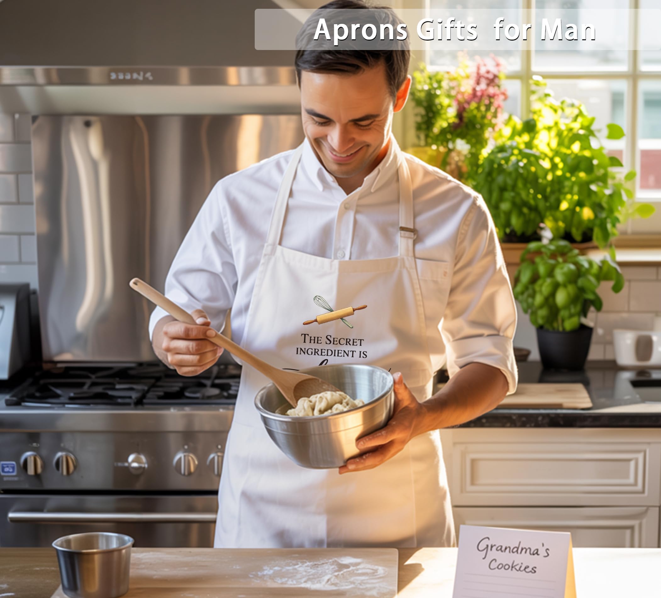 Delantal QSLEUNG, regalo de cumpleaños práctico para cocineros y aficionados.