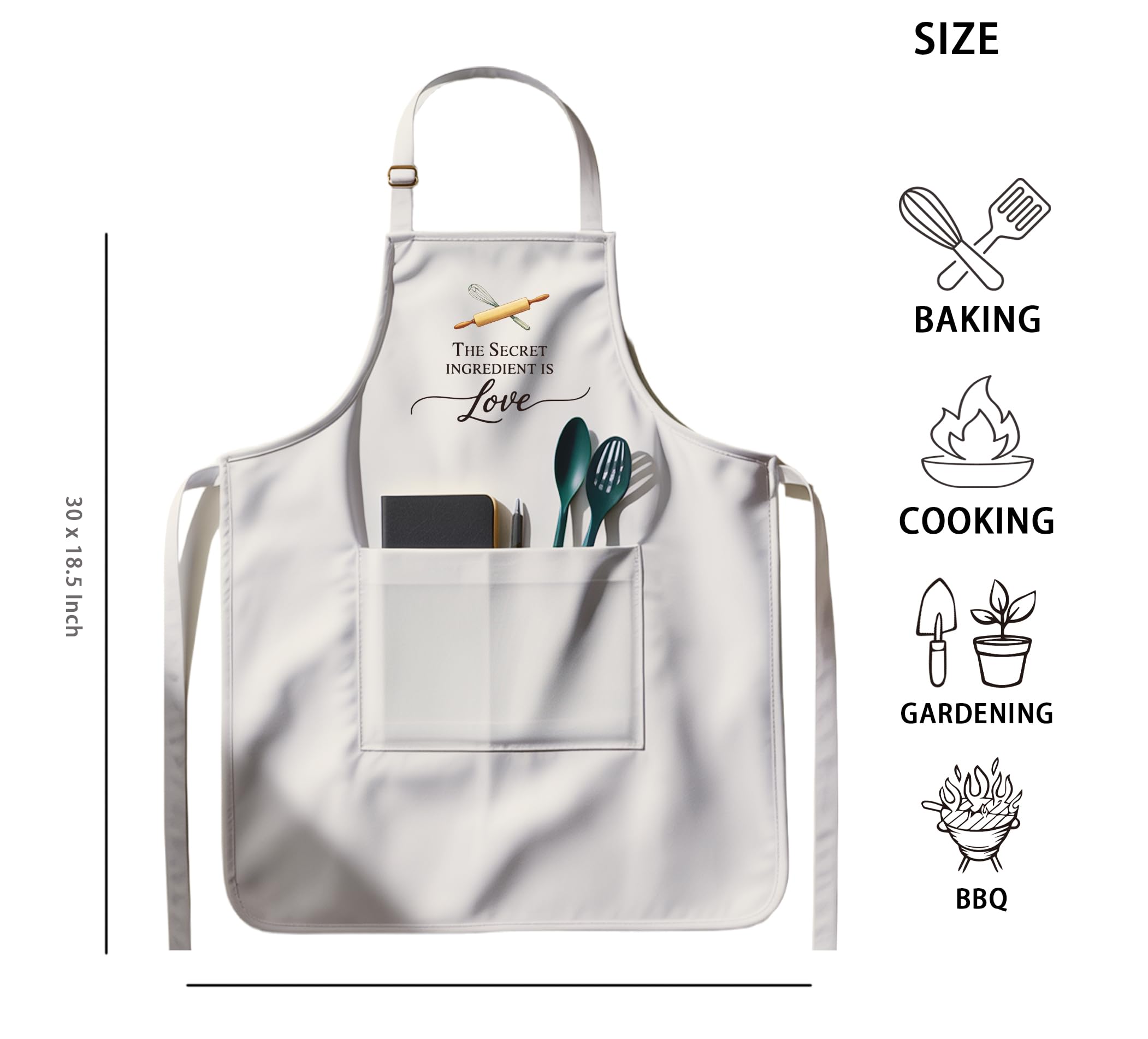 Delantal QSLEUNG para uso diario en cocina, cómodo y transpirable.