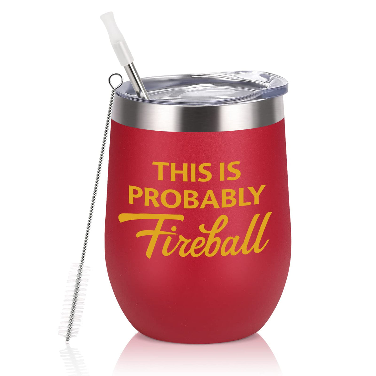 Vaso térmico Qtencas Fireball 12oz mantiene bebidas a temperatura constante.