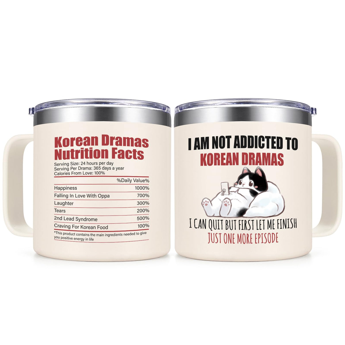 Qtencas taza drama coreano cremosa para maratones en casa.