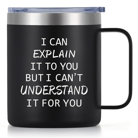 Qtencas taza para ingenieros 12oz vista frontal, práctico diseño para oficina