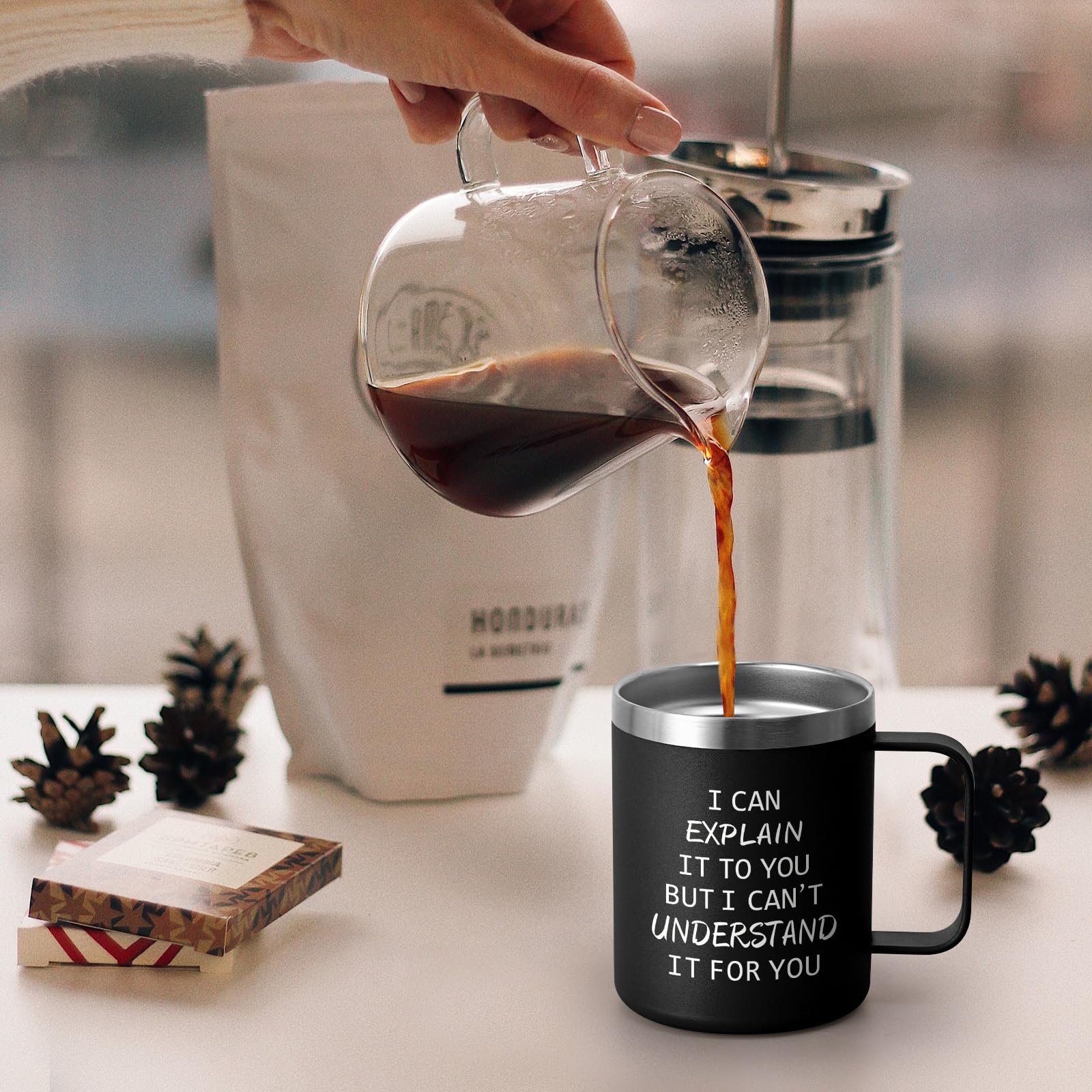 Caja regalo de la taza Qtencas para ingenieros, presentación lista para regalar