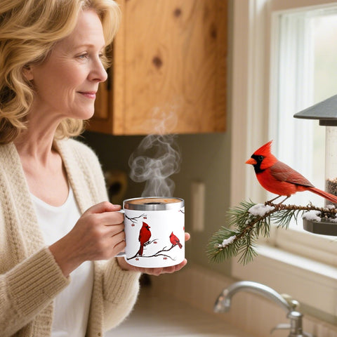 Qtencas Taza para amantes de las aves, regalo práctico y bonito.