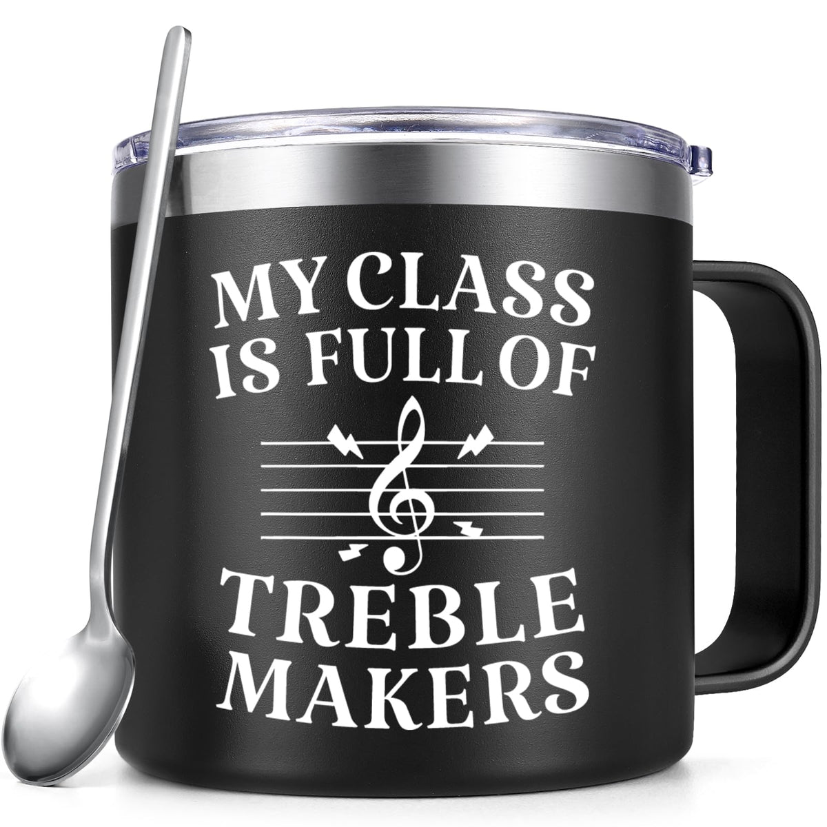 Qtencas taza para profesor de música frente, regalo ideal para el día del maestro.