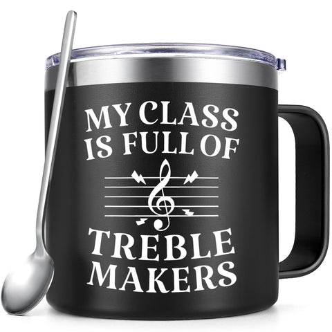 Qtencas taza para profesor de música frente, regalo ideal para el día del maestro.